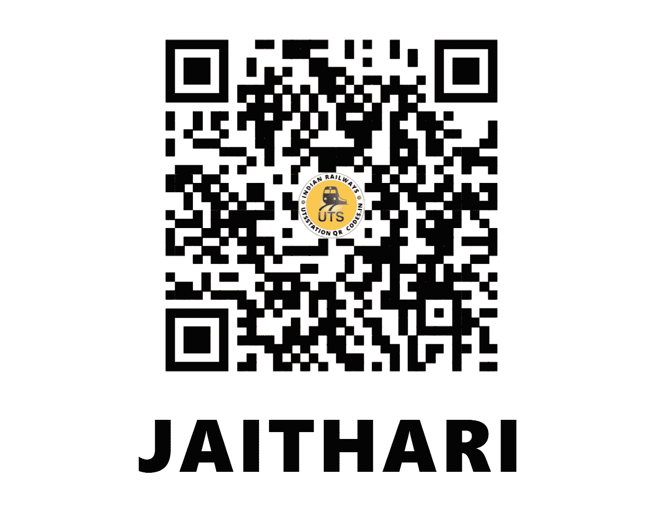 UTS QR Code for JAITHARI - JTI - SB (MADHYA PRADESH)